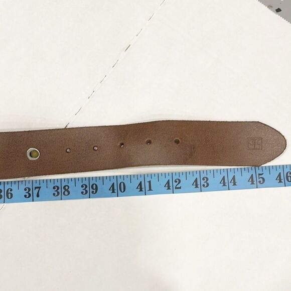 Vintage Joe’s Jeans Mens Genuine Leather Belt Sz Lg Two Buckle Studded Handmade - Picture 9 of 11